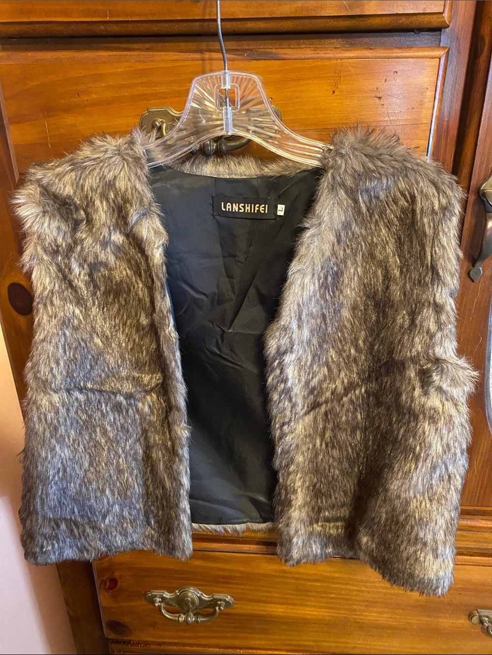 Women’s Faux Fur Vest - Brown